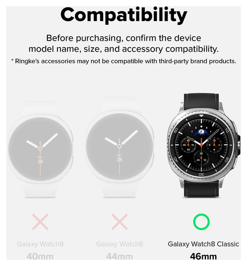 Ringke Tempered Glass Pro - Samsung Watch 8 Classic Screen Protector - 2-Pack afbeelding 2