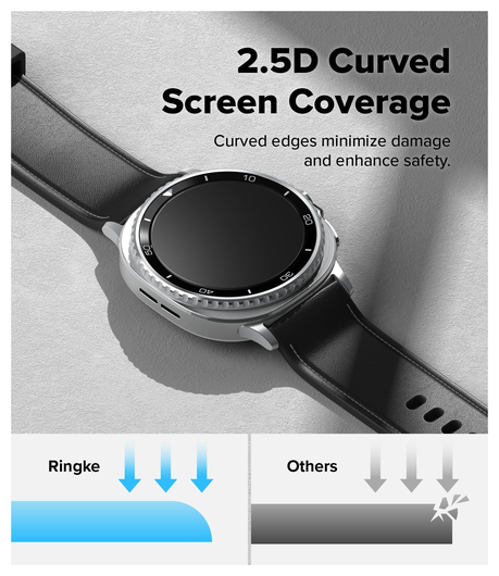 Ringke Tempered Glass Pro - Samsung Watch 8 Classic Screen Protector - 2-Pack afbeelding 5