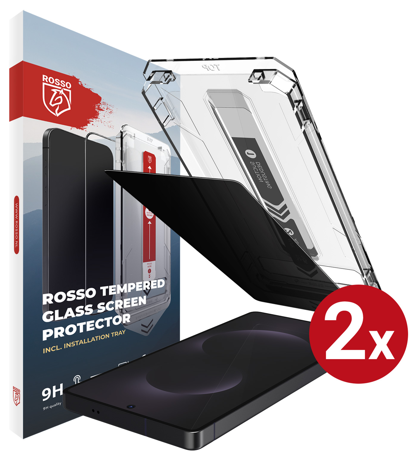 Rosso Samsung S25 Edge Privacy Glass met Installatietray Dust Removal (2-Pack) afbeelding 1