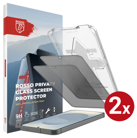 Rosso Samsung S25 Privacy Glass met Installatietray Dust Removal (2-Pack)