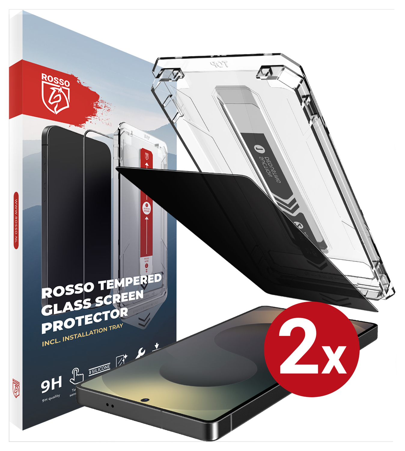 Rosso Samsung S25 Ultra Privacy Glass met Installatietray Dust Removal (2-Pack) afbeelding 12