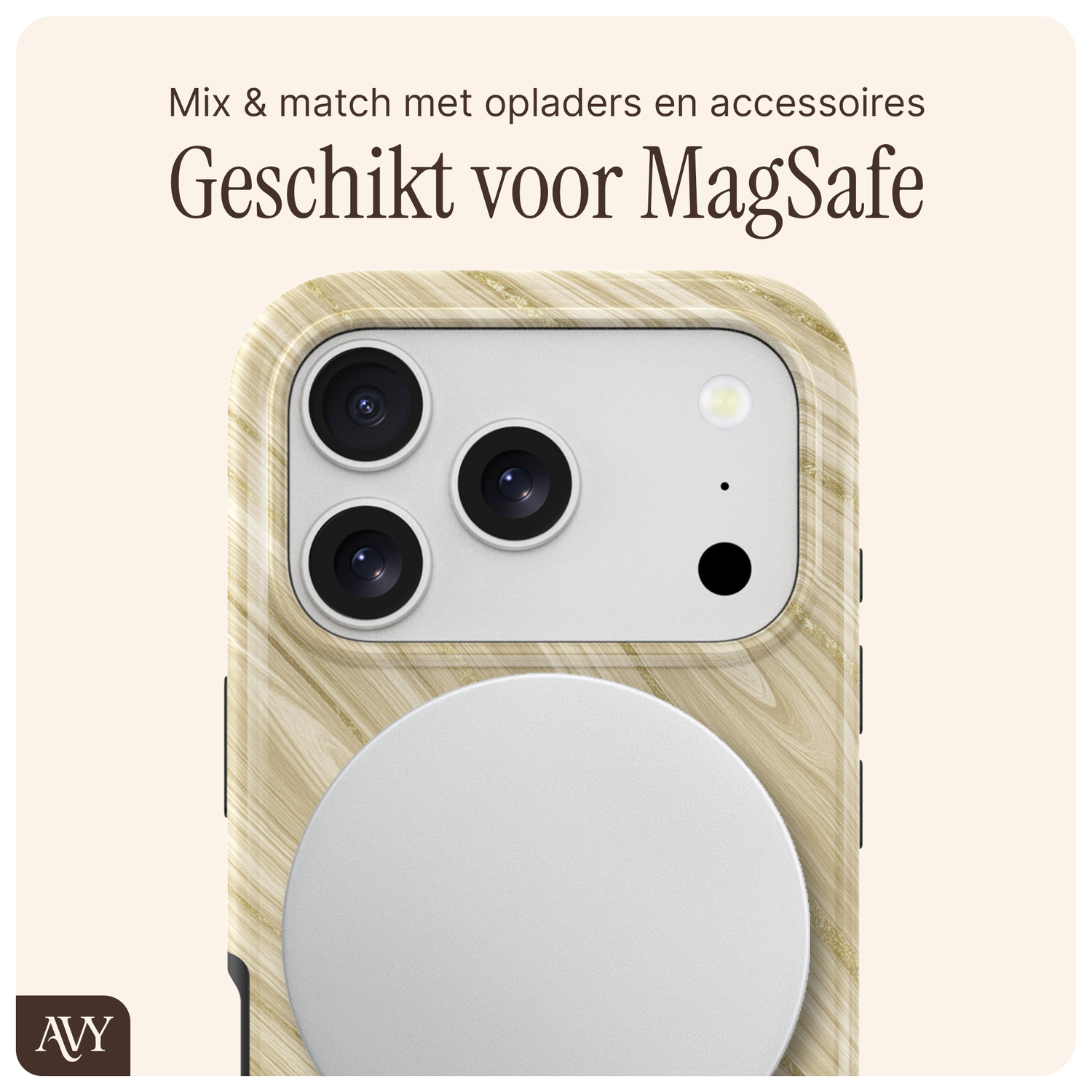 AVY Apple iPhone 17 Pro Hoesje MagSafe Back Cover - Aurum Gold afbeelding 6