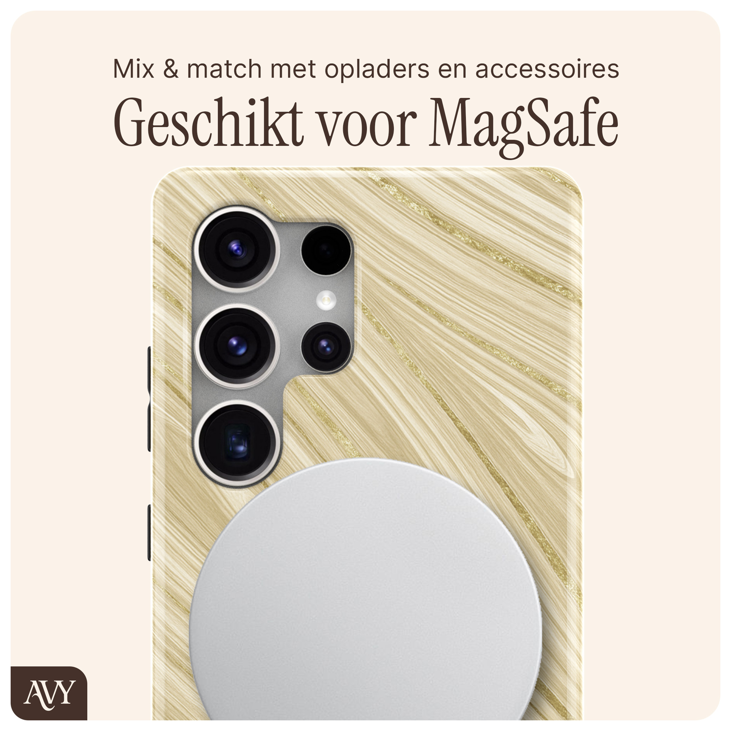 AVY Samsung Galaxy S25 Ultra Hoesje MagSafe Back Cover Aurum Gold afbeelding 8