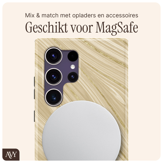 AVY Samsung Galaxy S24 Ultra Hoesje MagSafe Back Cover Aurum Gold afbeelding 7