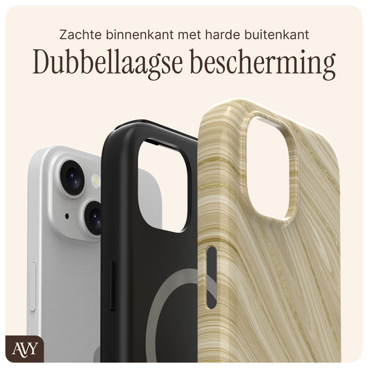 AVY Apple iPhone 14 / 13 Hoesje MagSafe Back Cover Aurum Gold afbeelding 6