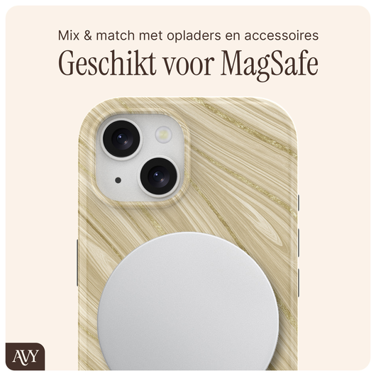AVY Apple iPhone 14 / 13 Hoesje MagSafe Back Cover Aurum Gold afbeelding 7