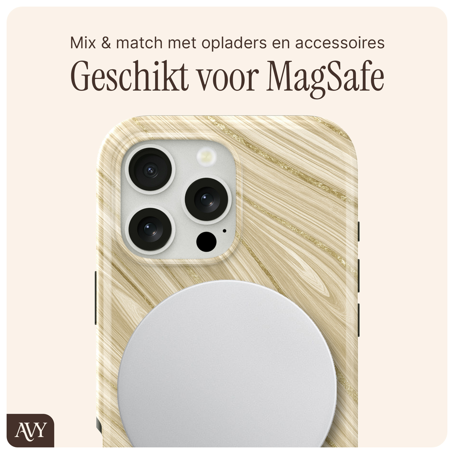 AVY Apple iPhone 12 / 12 Pro Hoesje MagSafe Back Cover Aurum Gold afbeelding 6