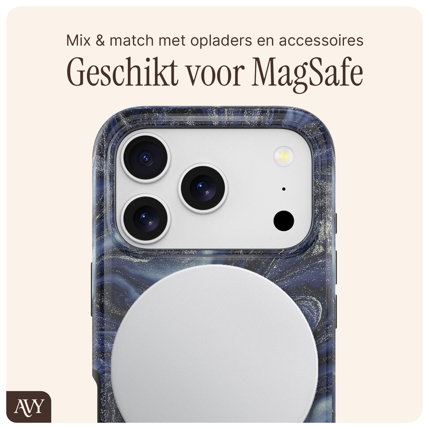 AVY Apple iPhone 17 Pro Max Hoesje MagSafe Back Cover - Obscura Blue afbeelding 6