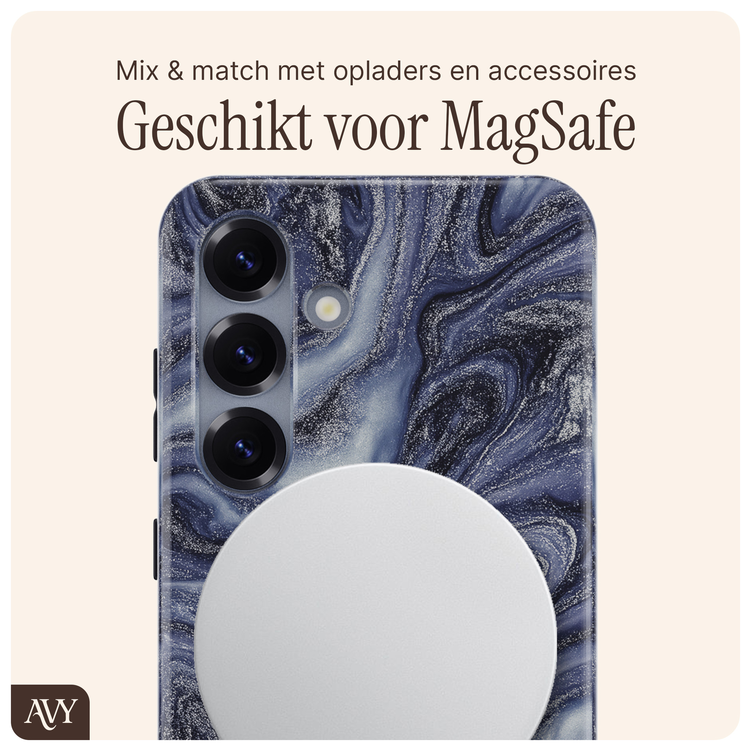 AVY Samsung Galaxy S25 Plus Hoesje MagSafe Back Cover Obscura Blue afbeelding 7