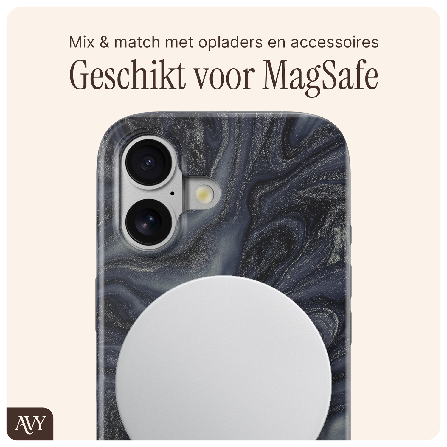 AVY Apple iPhone 16 Hoesje MagSafe Back Cover - Obscura Blue afbeelding 6