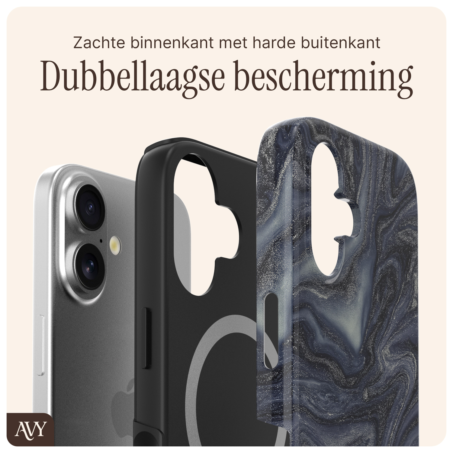 AVY Apple iPhone 16 Hoesje MagSafe Back Cover - Obscura Blue afbeelding 5