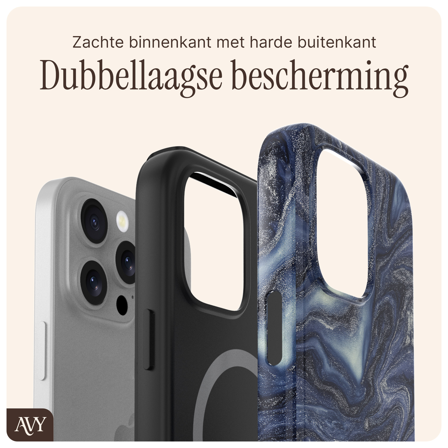 AVY Apple iPhone 16 Pro Hoesje MagSafe Back Cover - Obscura Blue afbeelding 5