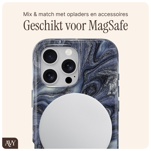 AVY Apple iPhone 16 Pro Hoesje MagSafe Back Cover - Obscura Blue afbeelding 6