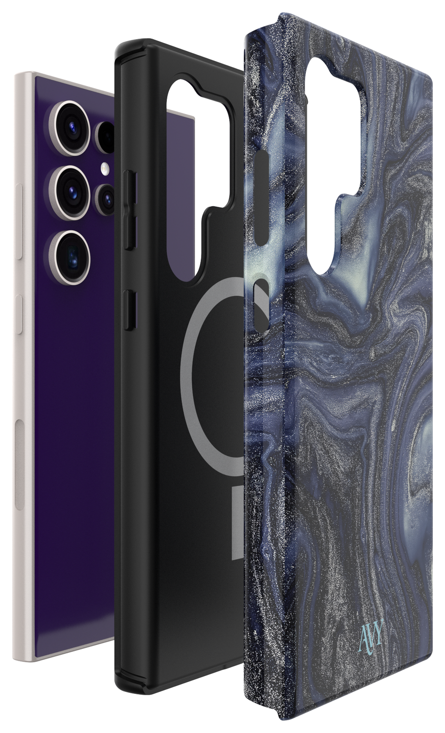 AVY Samsung Galaxy S24 Ultra Hoesje MagSafe Back Cover Obscura Blue afbeelding 17