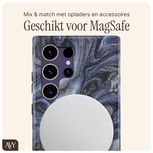 AVY Samsung Galaxy S24 Ultra Hoesje MagSafe Back Cover Obscura Blue afbeelding 7