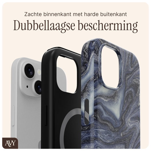 AVY Apple iPhone 14 / 13 Hoesje MagSafe Back Cover Obscura Blue afbeelding 8