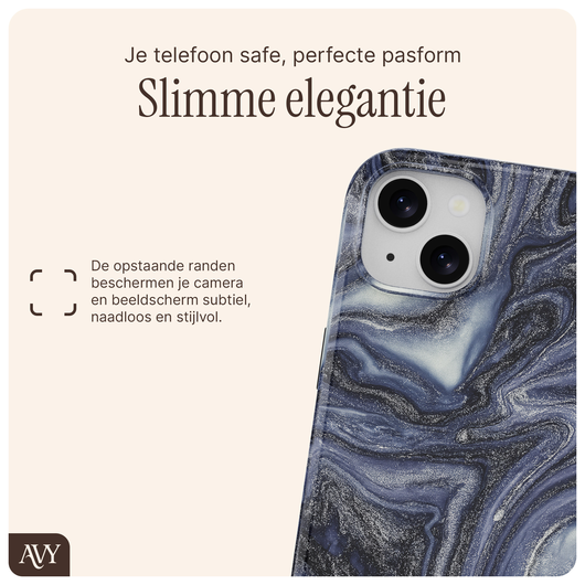AVY Apple iPhone 14 / 13 Hoesje MagSafe Back Cover Obscura Blue afbeelding 11