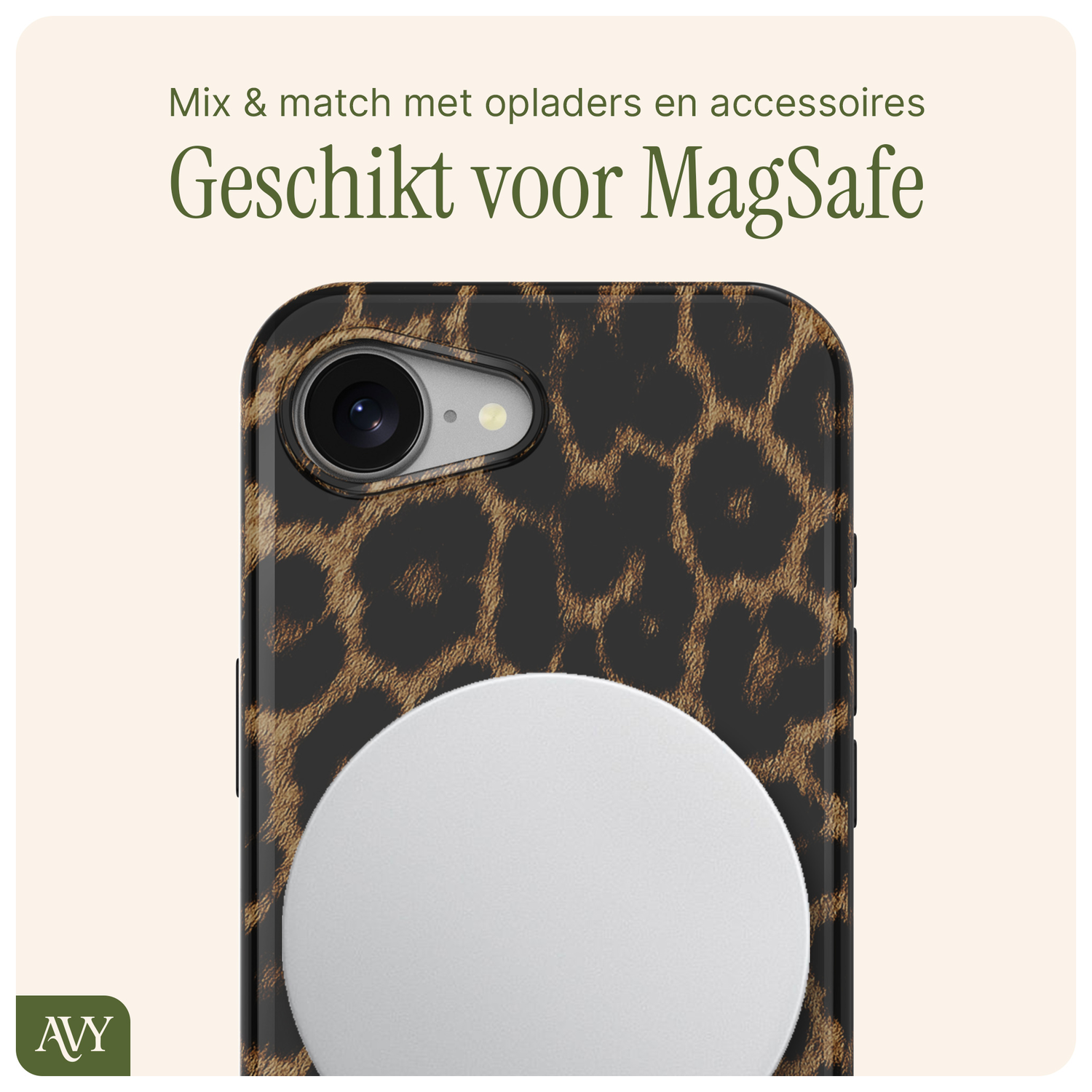 AVY Apple iPhone 16e Hoesje MagSafe Back Cover Panthera Chic afbeelding 8