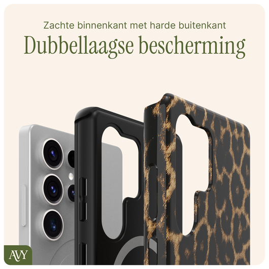 AVY Samsung Galaxy S25 Ultra Hoesje MagSafe Back Cover Panthera Chic afbeelding 6
