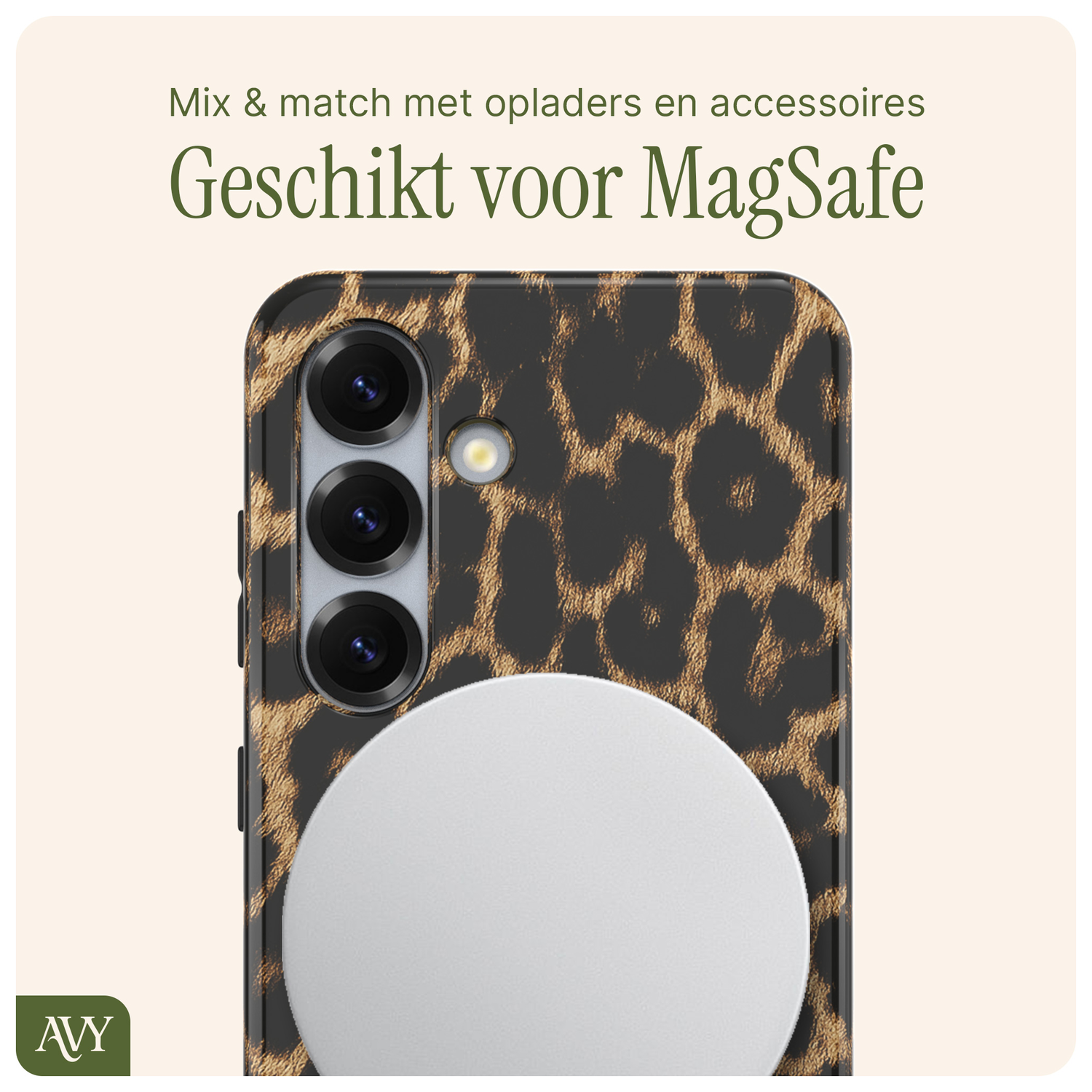 AVY Samsung Galaxy S24 Hoesje MagSafe Back Cover Panthera Chic afbeelding 7