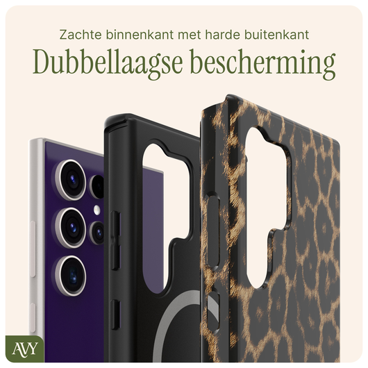 AVY Samsung Galaxy S24 Ultra Hoesje MagSafe Back Cover Panthera Chic afbeelding 2