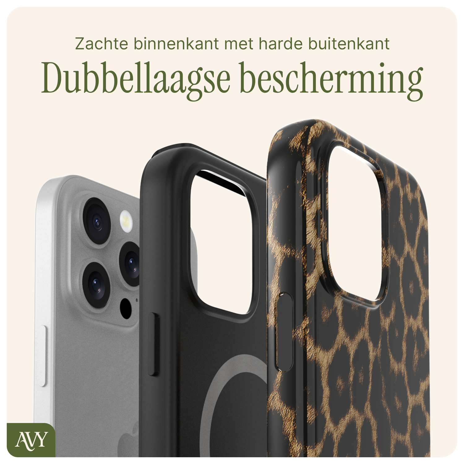 AVY Apple iPhone 12 / 12 Pro Hoesje MagSafe Back Cover Panthera Chic afbeelding 5