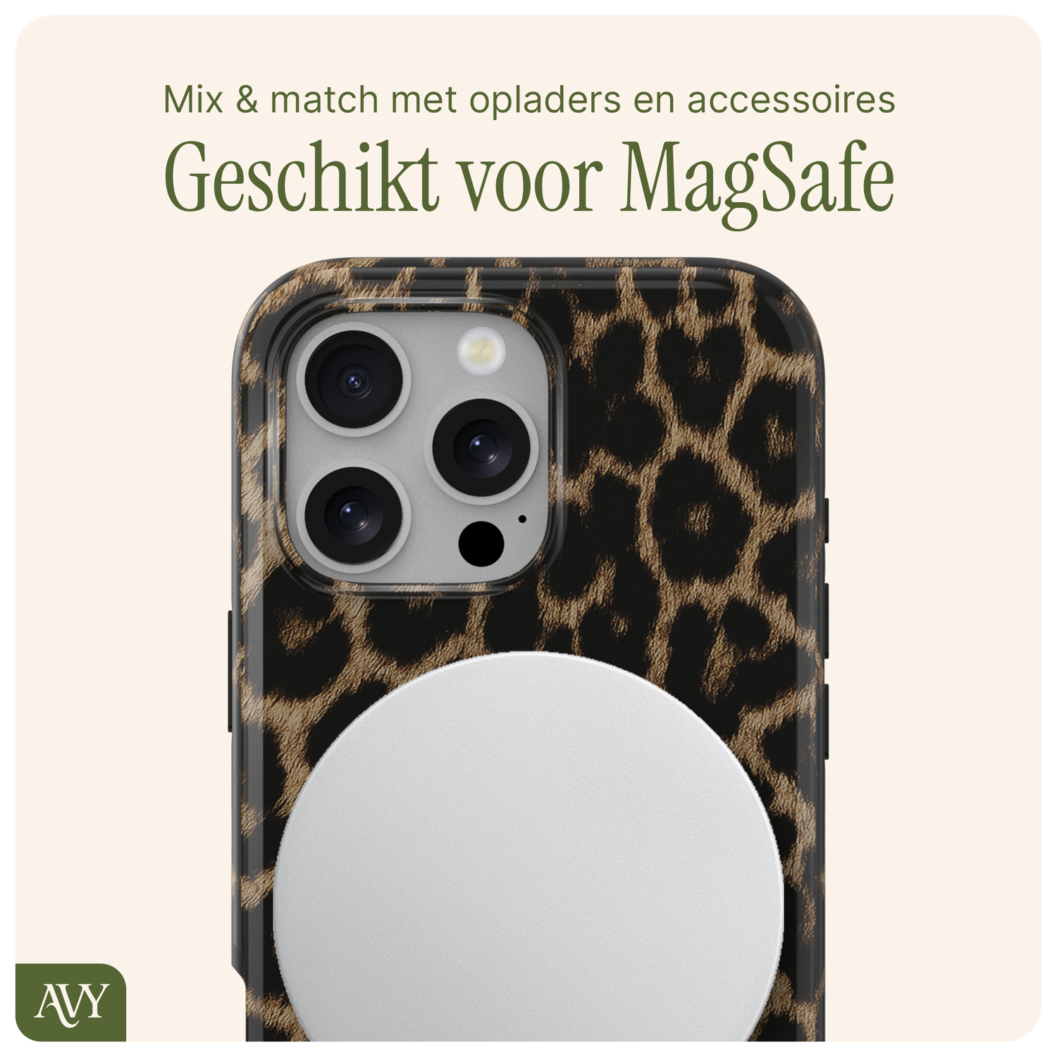 AVY Apple iPhone 12 / 12 Pro Hoesje MagSafe Back Cover Panthera Chic afbeelding 6