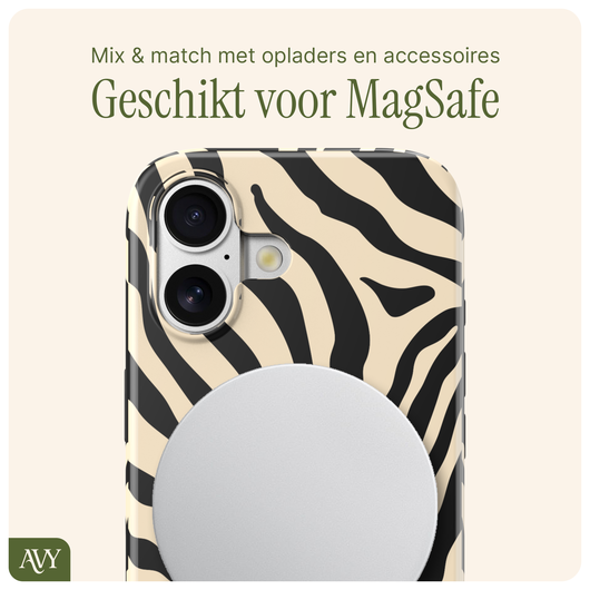 AVY Apple iPhone 17 Hoesje MagSafe Back Cover - Serengeti Zebra afbeelding 3