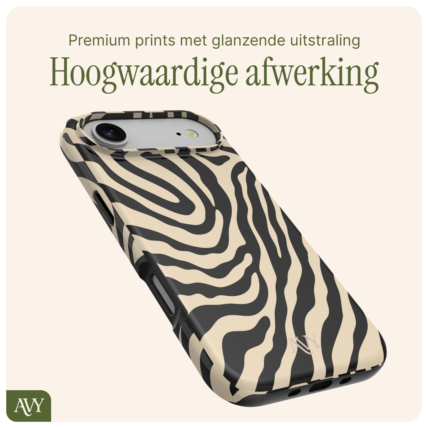 AVY Apple iPhone Air Hoesje MagSafe Back Cover - Serengeti Zebra afbeelding 4