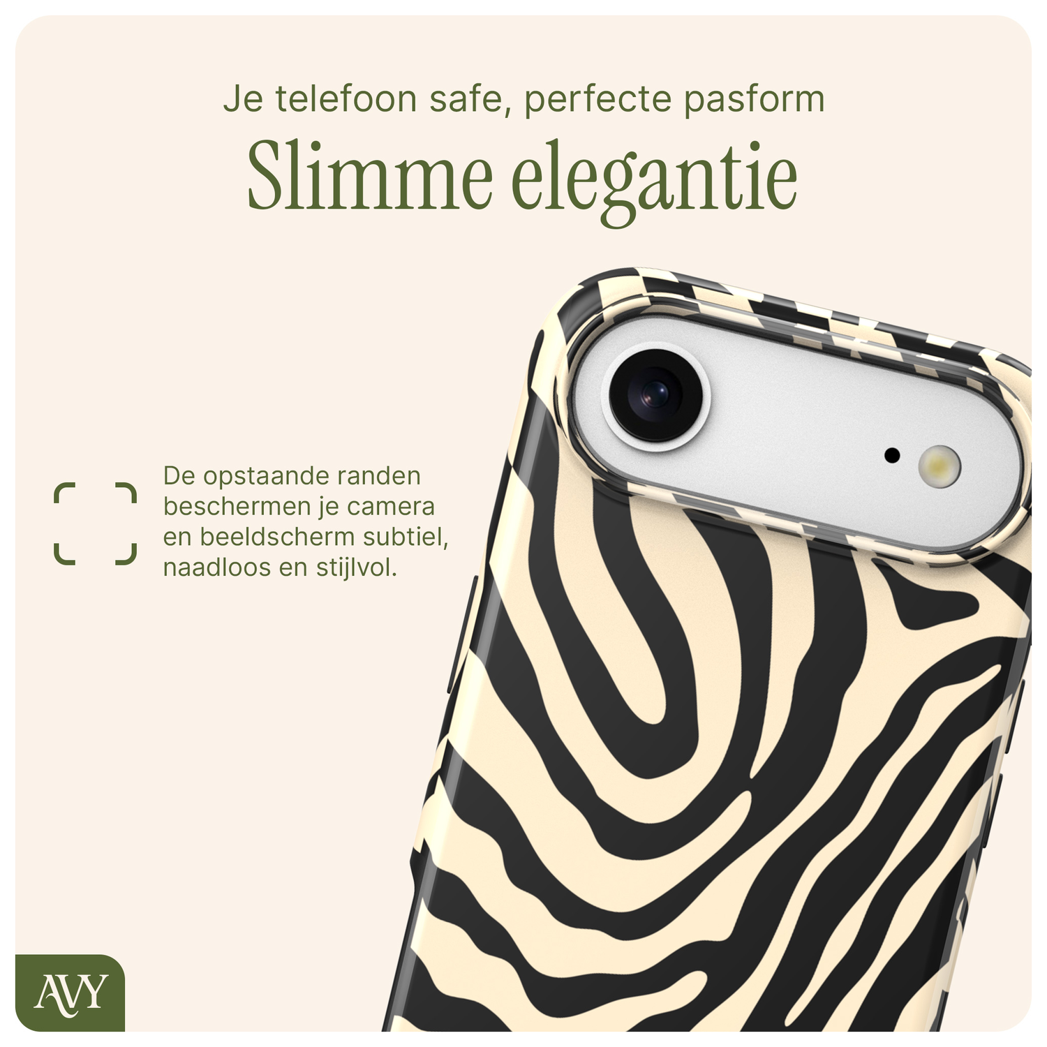AVY Apple iPhone Air Hoesje MagSafe Back Cover - Serengeti Zebra afbeelding 5