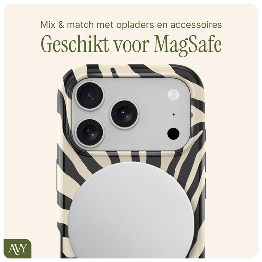 AVY Apple iPhone 17 Pro Max Hoesje MagSafe Back Cover - Serengeti Zebra afbeelding 3