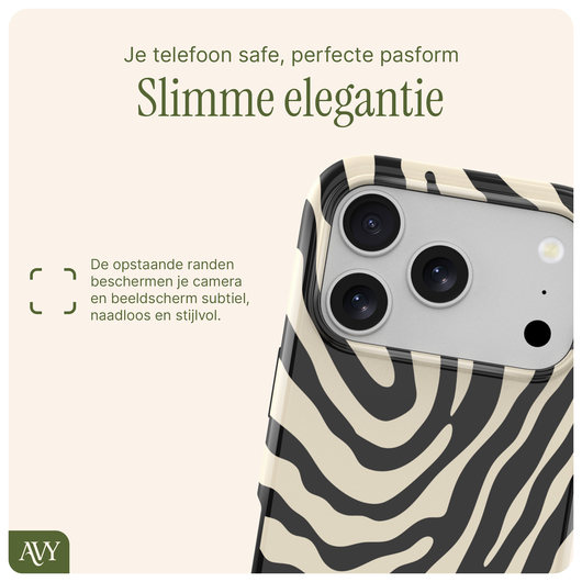 AVY Apple iPhone 17 Pro Max Hoesje MagSafe Back Cover - Serengeti Zebra afbeelding 5