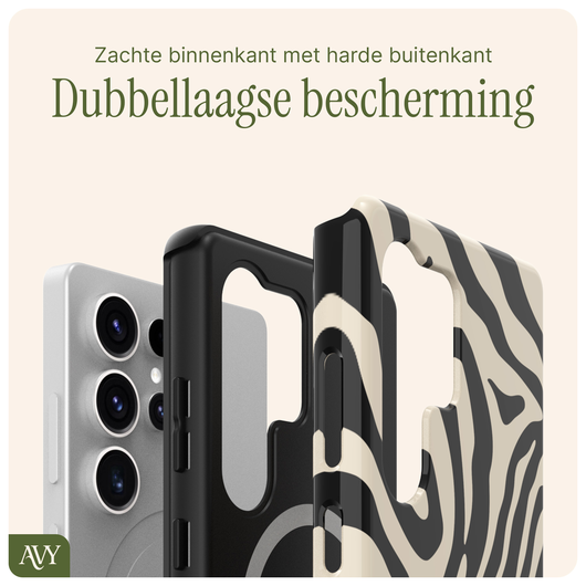 AVY Samsung Galaxy S25 Ultra Hoesje MagSafe Back Cover Serengeti Zebra afbeelding 6