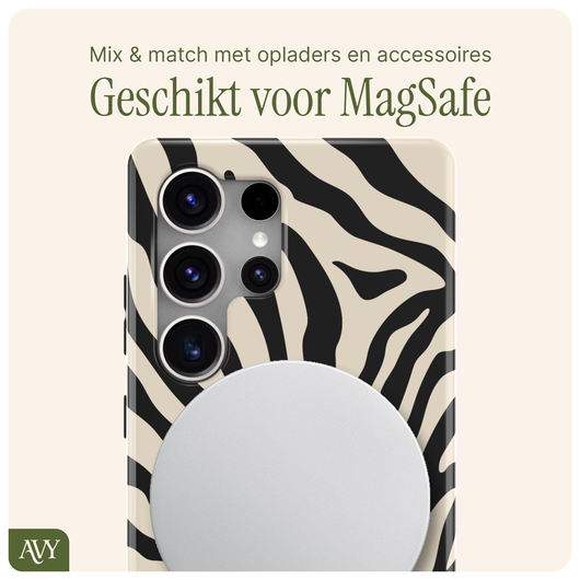 AVY Samsung Galaxy S25 Ultra Hoesje MagSafe Back Cover Serengeti Zebra afbeelding 7