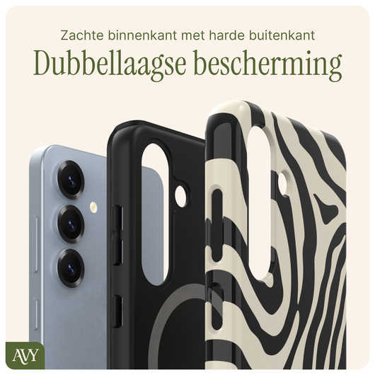 AVY Samsung Galaxy S24 Hoesje MagSafe Back Cover Serengeti Zebra afbeelding 6