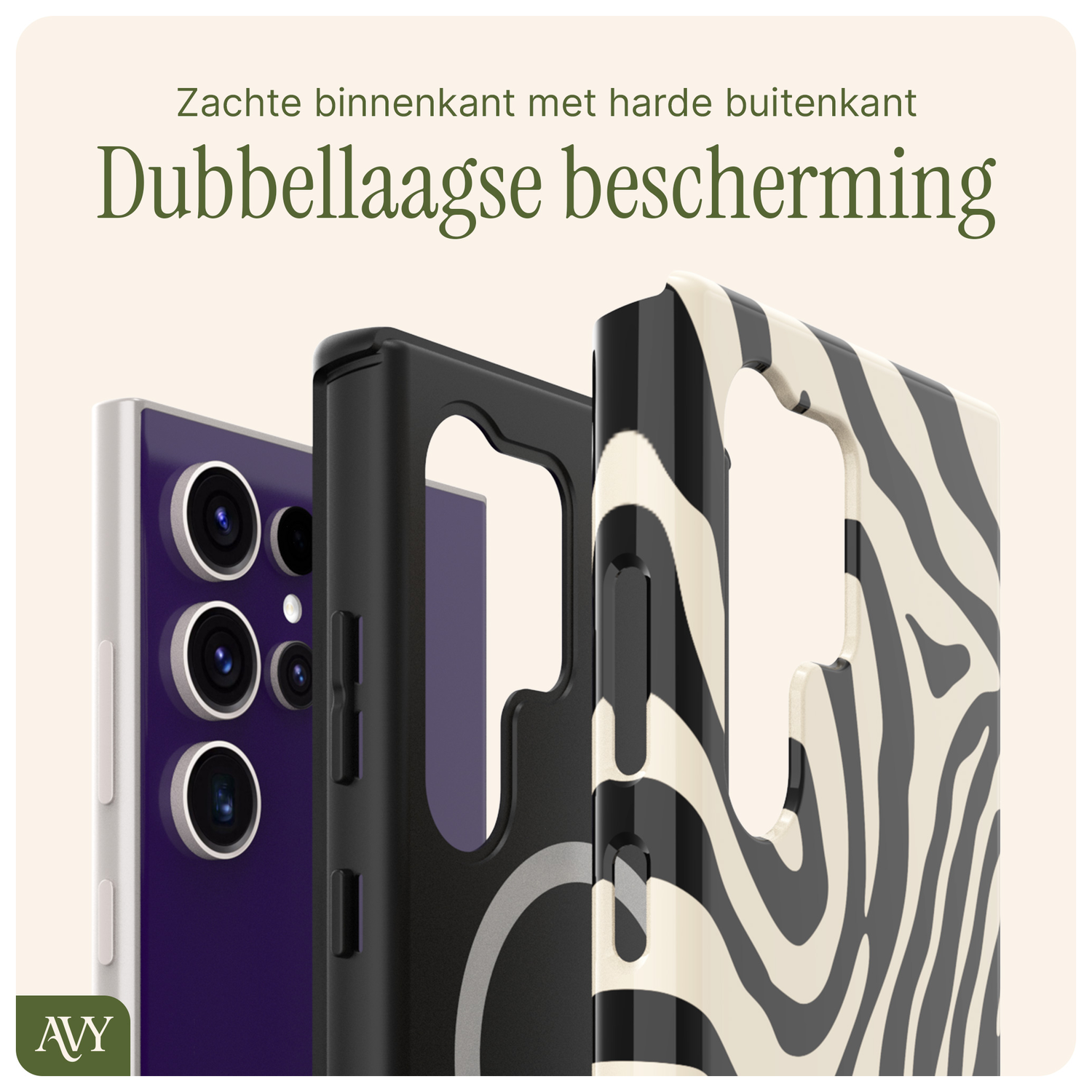 AVY Samsung Galaxy S24 Ultra Hoesje MagSafe Back Cover Serengeti Zebra afbeelding 6