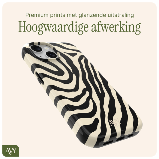 AVY Apple iPhone 14 / 13 Hoesje MagSafe Back Cover Serengeti Zebra afbeelding 6