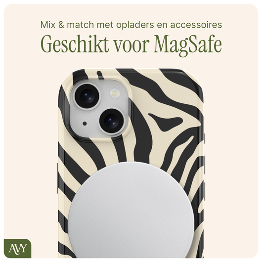 AVY Apple iPhone 14 / 13 Hoesje MagSafe Back Cover Serengeti Zebra afbeelding 7