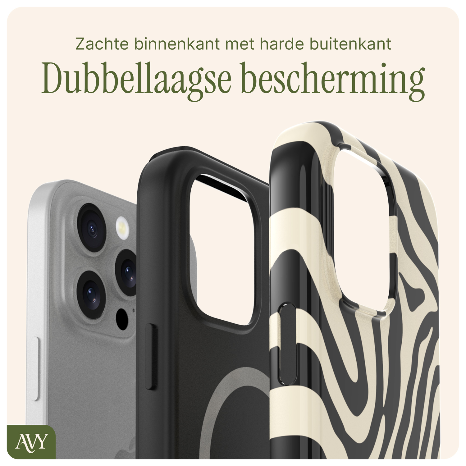 AVY Apple iPhone 12 / 12 Pro Hoesje MagSafe Back Cover Serengeti Zebra afbeelding 5