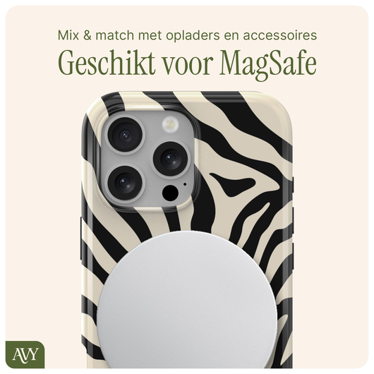 AVY Apple iPhone 12 / 12 Pro Hoesje MagSafe Back Cover Serengeti Zebra afbeelding 6