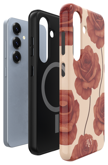 AVY Samsung Galaxy S25 Hoesje MagSafe Back Cover Botanique Roses afbeelding 11