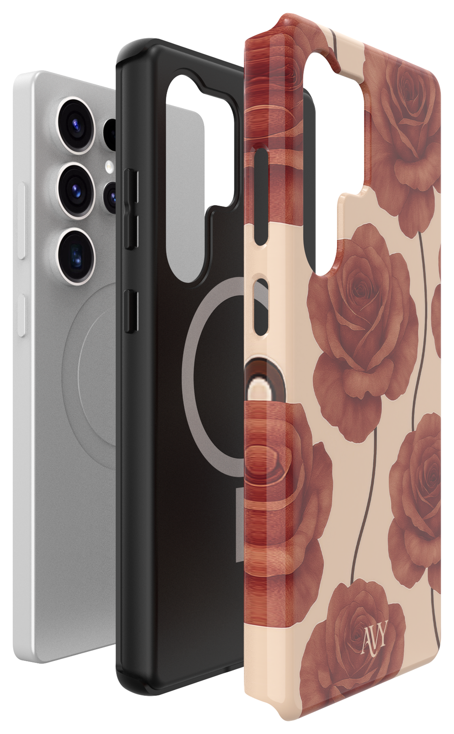 AVY Samsung Galaxy S25 Ultra Hoesje MagSafe Back Cover Botanique Roses afbeelding 13