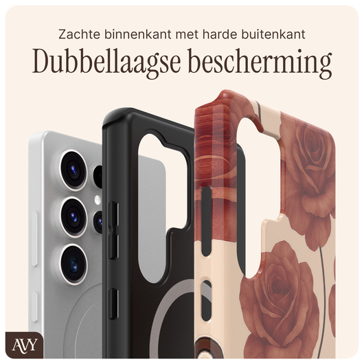AVY Samsung Galaxy S25 Ultra Hoesje MagSafe Back Cover Botanique Roses afbeelding 5