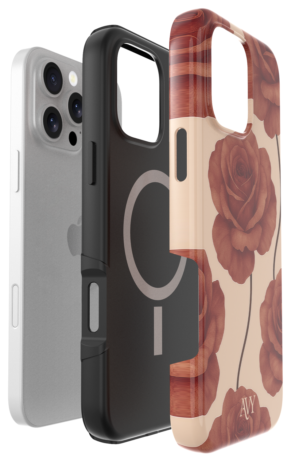 AVY Apple iPhone 16 Pro Max Hoesje MagSafe Back Cover Botanique Roses afbeelding 15