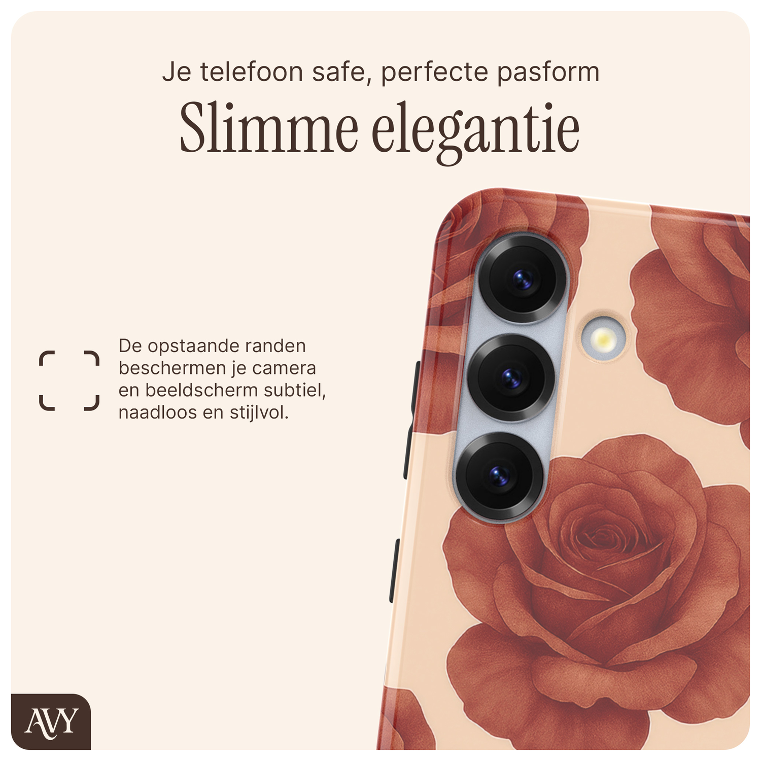 AVY Samsung Galaxy S24 Hoesje MagSafe Back Cover Botanique Roses afbeelding 7