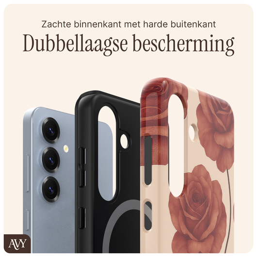 AVY Samsung Galaxy S24 Hoesje MagSafe Back Cover Botanique Roses afbeelding 5