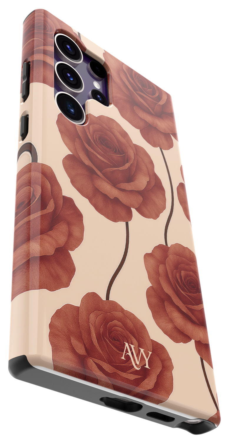 AVY Samsung Galaxy S24 Ultra Hoesje MagSafe Back Cover Botanique Roses afbeelding 14