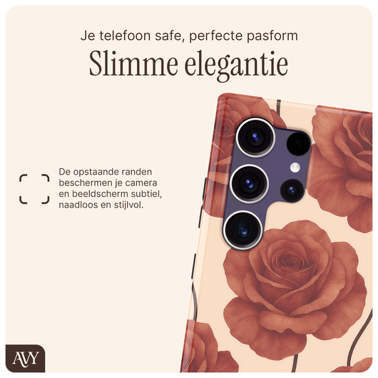 AVY Samsung Galaxy S24 Ultra Hoesje MagSafe Back Cover Botanique Roses afbeelding 8