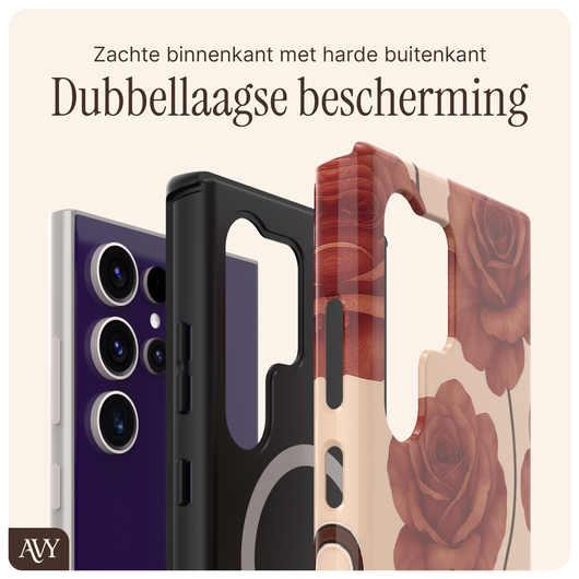 AVY Samsung Galaxy S24 Ultra Hoesje MagSafe Back Cover Botanique Roses afbeelding 6