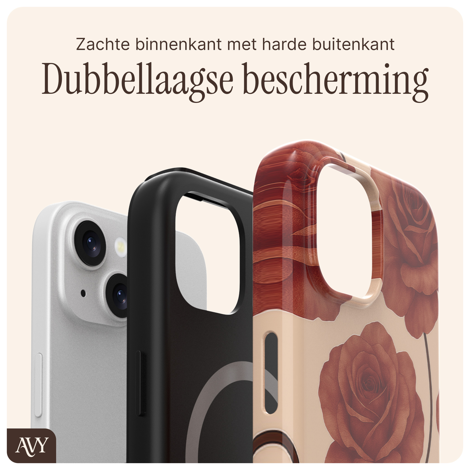 AVY Apple iPhone 15 Hoesje MagSafe Back Cover Botanique Roses afbeelding 6